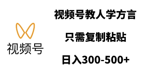 视频号教人学方言，只需复制粘贴，日入多张-最全项目网