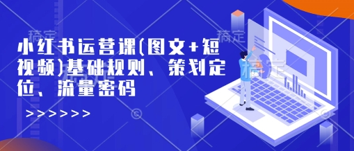 小红书运营课(图文+短视频)基础规则、策划定位、流量密码-最全项目网
