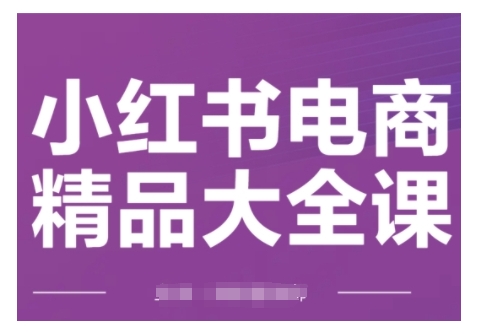 小红书电商精品大全课，快速掌握小红书运营技巧，实现精准引流与爆单目标，轻松玩转小红书电商-最全项目网