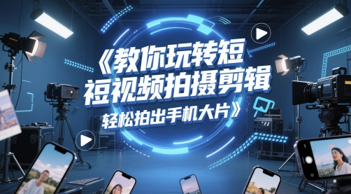 教你玩转短视频拍摄剪辑，轻松拍出手机大片-最全项目网