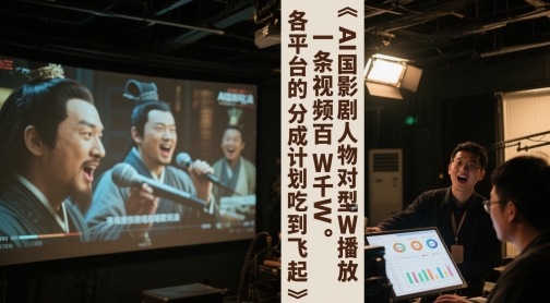 AI三国影视剧人物对口型唱歌玩法，一条视频百W千W播放，各平台的分成计划吃到飞起-最全项目网