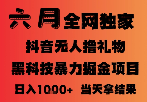 25年6月抖音无人直播最新暴力撸音浪掘金，小白可做，可批量矩阵放大，长期稳定日入1k+【揭秘】-最全项目网