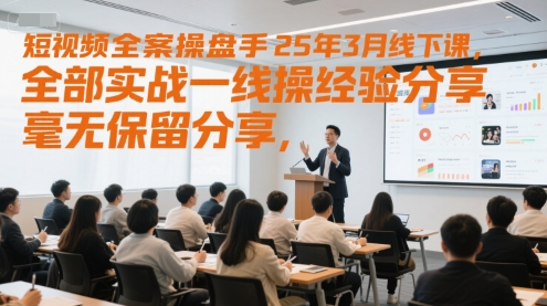 短视频全案操盘手25年3月线下课，全部实战一线操盘手经验分享，毫无保留分享，全是干货-最全项目网