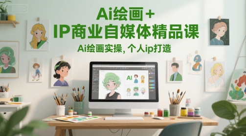 Ai绘画+IP商业自媒体精品课，Ai绘画实操，个人ip打造-最全项目网