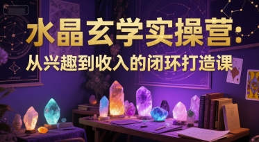 水晶玄学实操营：从兴趣到收入的闭环打造课-最全项目网