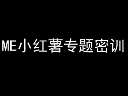 ME小红薯专题密训-小红书电商教程-最全项目网