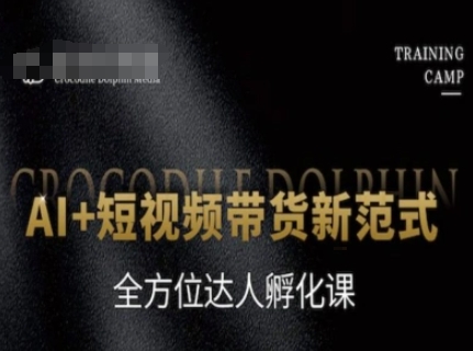 AI+短视频带货新范式，全方位达人孵化课-最全项目网