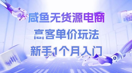 咸鱼无货源电商，高客单价玩法，新手1个月入门-最全项目网