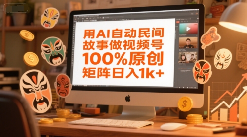 用AI自动民间故事做视频号，100%原创，矩阵日入1k+-最全项目网