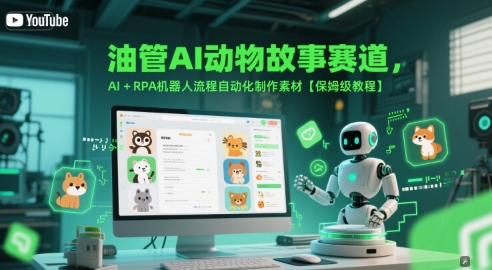 油管AI动物故事赛道，AI+RPA机器人流程自动化制作素材【保姆级教程】-最全项目网