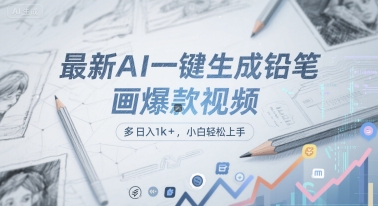 最新AI一键生成铅笔画爆款视频，多平台分发，日 入1k+，小白轻松上手【揭秘】-最全项目网