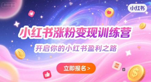 小红书涨粉变现训练营，开启你的小红书盈利之路-最全项目网