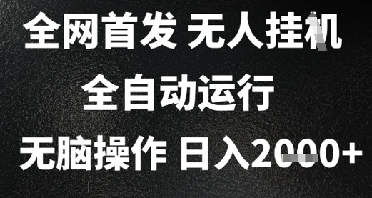 2025首发无人挂G项目，日入2k+，全自动运行，无脑操作，长期稳定 小白可玩【揭秘】-最全项目网