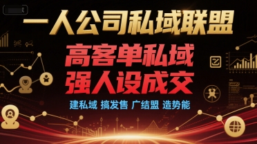 一人公司私域联盟，高客单私域，强人设成交，建私域 搞发售 广结盟 造势能-最全项目网