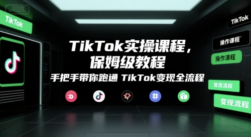 TikTok实操课程，保姆级教程，手把手带你跑通TikTok变现全流程-最全项目网
