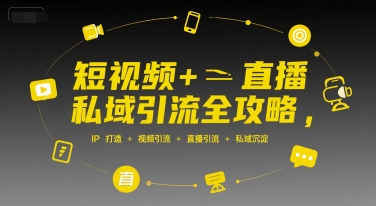短视频+直播私域引流全攻略，IP打造 +视频引流 +直播引流 +私域沉淀-最全项目网