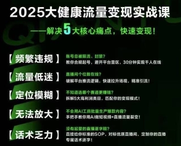 大健康流量全域新增长8.0，三月底线下课视频，大健康万亿蓝海，从类目突围到模式迭代-最全项目网