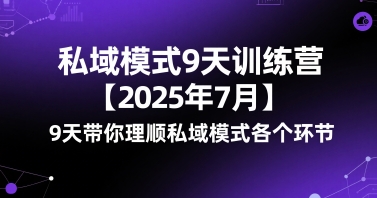 私域模式9天训练营【2025年7月】​9天带你理顺私域模式各个环节-最全项目网