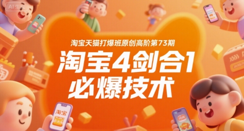 淘宝天猫打爆班原创高阶第73期，淘宝4剑合1必爆技术-最全项目网
