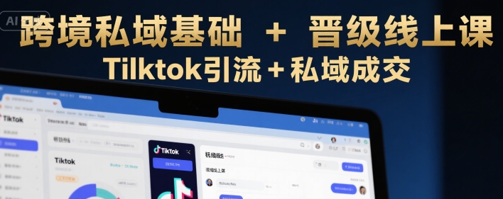 跨境私域基础+晋级线上课，Tilktok引流+私域成交-最全项目网