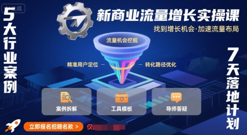 新商业流量增长实操课，找到增长机会，加速流量布局-最全项目网