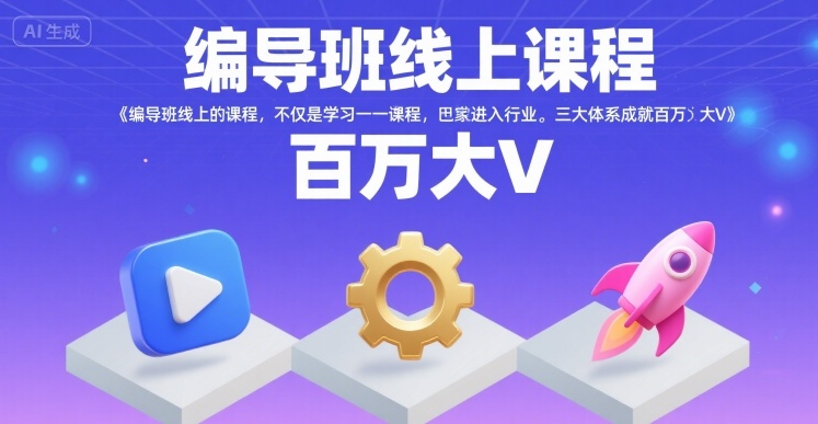 编导班线上课程，不仅是学习一门课程，更是进入一个行业，三大体系成就百万大V-最全项目网