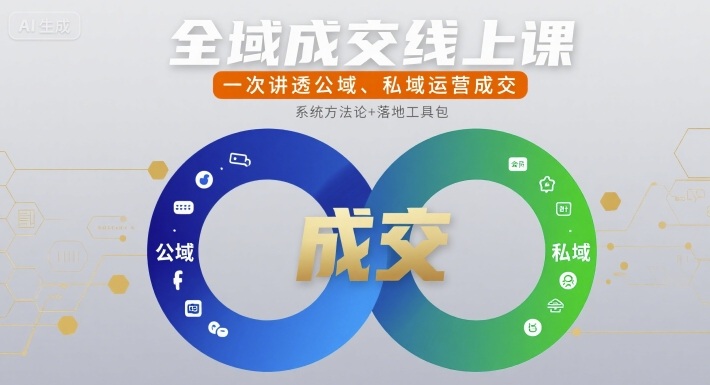 全域成交线上课，一次讲透公域、私域运营成交-最全项目网