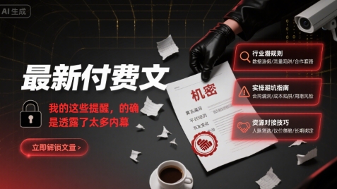 最新付费文：我的这些提醒，的确是透露了太多内幕-最全项目网
