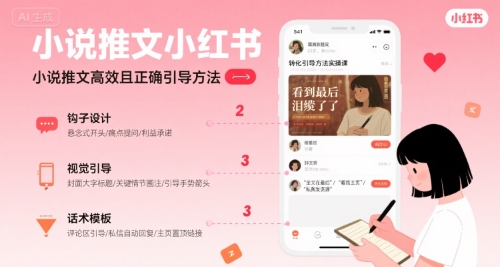 小说推文小红书高转化引导方法实操课，小说推文高效且正确引导方法-最全项目网