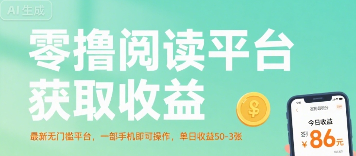零撸阅读平台获取收益，最新无门槛平台，一部手机即可操作，单日收益50-3张【揭秘】-最全项目网