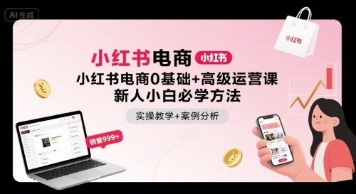 小红书电商0基础+高级运营课，新人小白必学方法，实操教学+案例分析-最全项目网