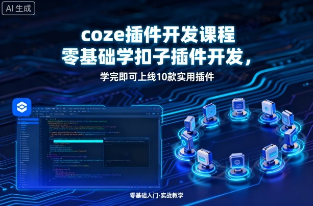 coze插件开发课程，零基础学扣子插件开发，学完即可上线10款实用插件-最全项目网