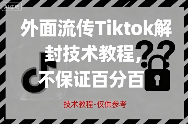 外面流传Tiktok解封技术教程，不保证百分百，具体自测-最全项目网