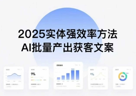 实体强效率方法：AI批量产出获客文案，2025年普通人拥抱AI，实现实体创收-最全项目网