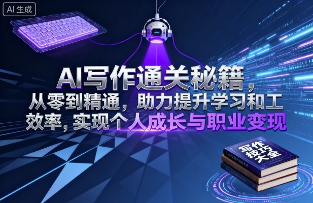 AI写作通关秘籍，从零到精通，助力提升学习和工作效率，实现个人成长与职业变现-最全项目网