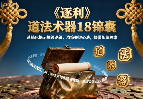 《逐利》道法术器18锦囊，系统化揭示搞钱逻辑，浓缩关键心法，颠覆传统思维-最全项目网