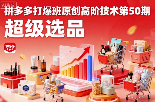 拼多多打爆班原创高阶技术第50期，超级选品-最全项目网