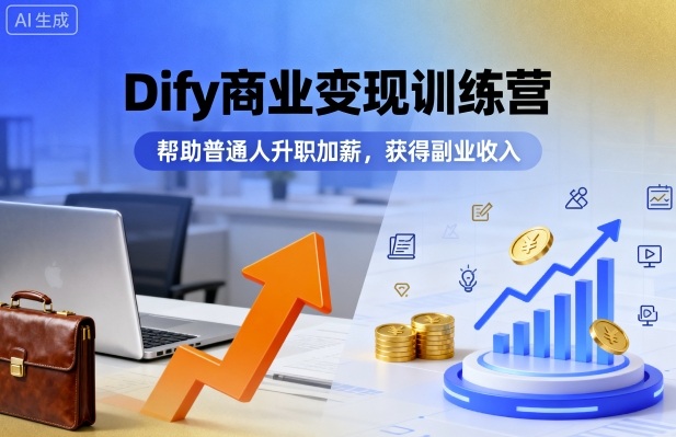 Dify商业变现训练营，帮助普通人升职加薪，获得副业收入-最全项目网