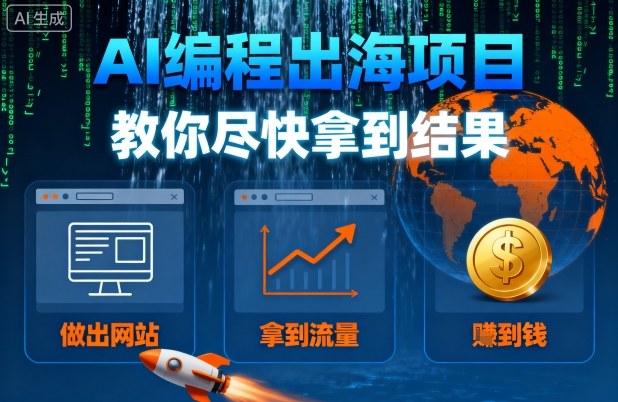 AI编程出海项目，教你尽快拿到结果-做出网站、拿到流量、賺到钱-最全项目网