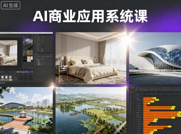 AI商业应用系统课，室内-软装-建筑-景观，智能设计+效果图+动画画实战-最全项目网