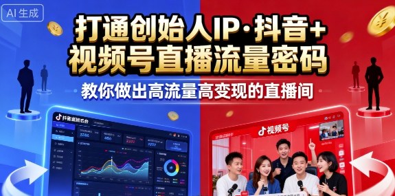 25年直播9-10两期线下课，打通创始人IP，抖音+视频号直播流量密码，教你做出高流量高变现的直播间-最全项目网