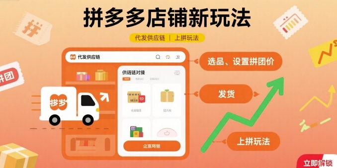 拼多多店铺新玩法，代发供应链上拼玩法-最全项目网