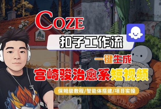 Coze扣子智能体工作流一键生成“宫崎骏治愈系“短视频，全流程保姆级教学-最全项目网