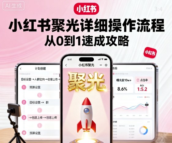 小红书聚光详细操作流程，小红书聚光从0到1速成攻略-最全项目网