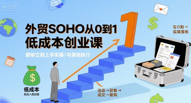 外贸SOHO从0到1低成本创业课，能够立刻上手实操与落地执行-最全项目网