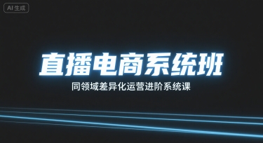 直播电商系统班，同领域差异化运营进阶系统课-最全项目网