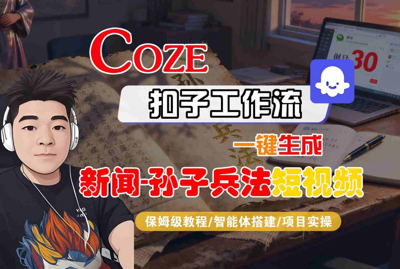 Coze扣子智能体工作流一键生成“新闻-孙子兵法“短视频，全流程保姆级教学-最全项目网