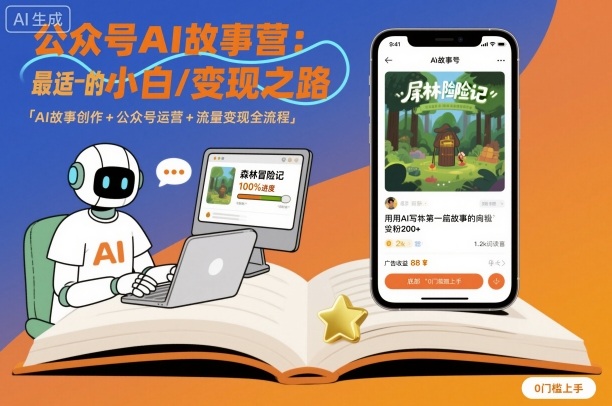 公众号ai故事营，最适合小白的自媒体变现之路-最全项目网