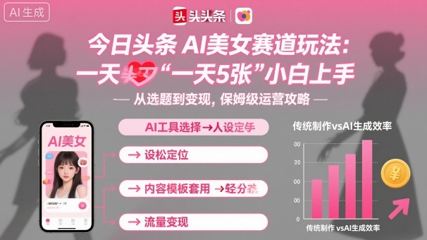 今日头条AI美女赛道玩法，一天轻松5张，小白轻松上手-最全项目网