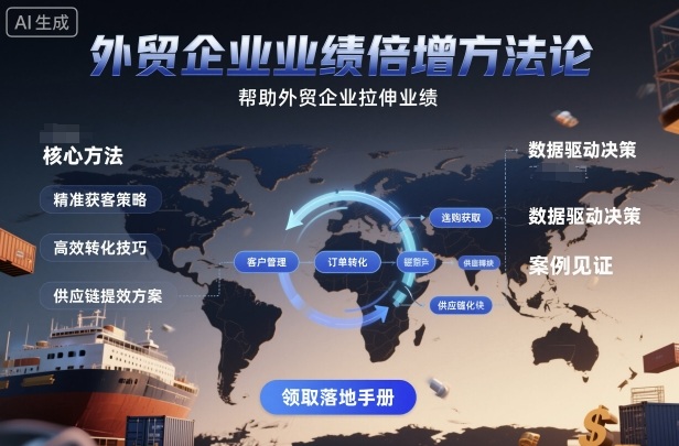 外贸企业业绩倍增方法论，帮助外贸企业拉伸业绩-最全项目网